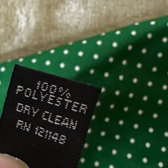 Green Polka Dot Bandana with Candy Cane Print Edging - Picture 8 of 8